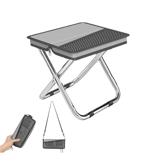 Lunale Portable Ultralight Collapsible Stool,Camping Chair,Handbag Style Pocket Foldable Stool for Camping Travel Fishing Hiking and Outdoor Activities(Gray)