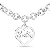 Barbie Round Link Heart Necklace - Silver