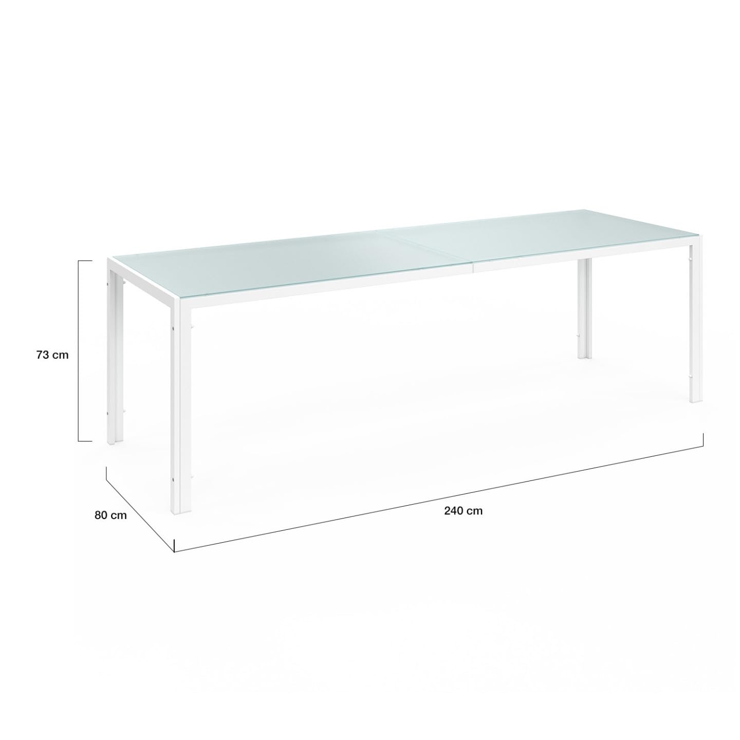 IDMarket - Salon de Jardin Madrid Table 240 CM et 10 chaises empilables Blanc et Beige