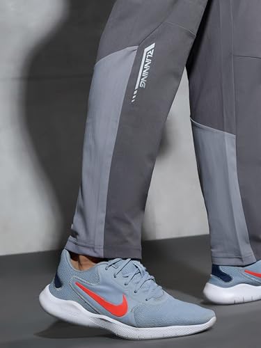 Image of TECHNOSPORT Men's Solid Trackpants DURACOOL+ Quick Dry Straight Fit Mid Rise Drawstring Polyester for Gym Training Outdoor Wear Anti Odour