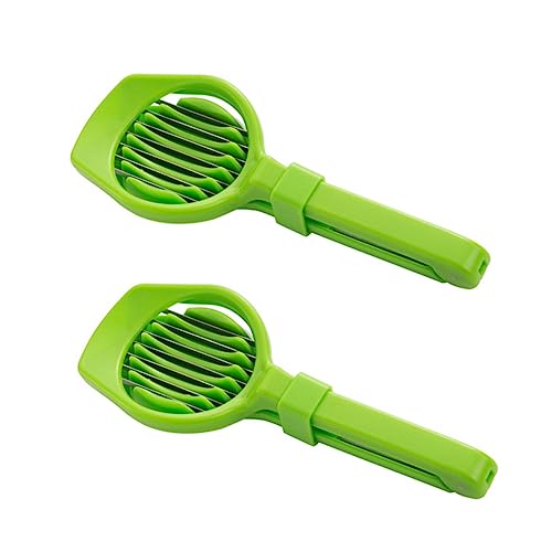 MAGICLULU 2 Piezas Rebanador De Fechas Rojas Piña Rebanadora De Uvas Para Bebe Accesorios De Charcutería Fondant Frutas Cubierto Bola De Melón Baller Estaño Exprimidor El Plastico Green
