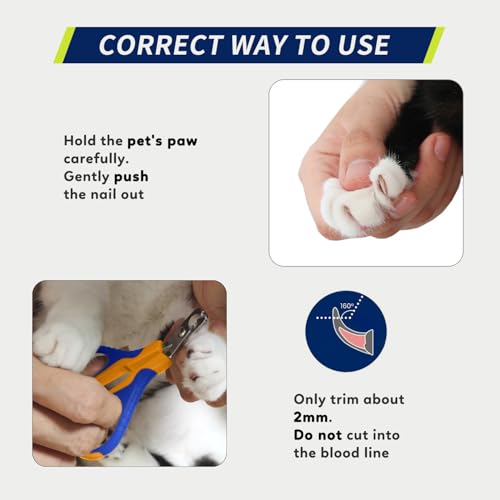 Image of WePet Pet Nail Clippers U07.1, Professional Claw Trimmer, Bended Scissor Special for Cats, Kittens, Dogs, Puppies, Small Animals, Orange /Navy Blue