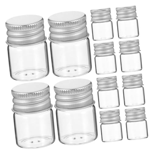 FONDOTIN 24 piezas Botellas de Vidrio Mini con Tapa de Aluminio...