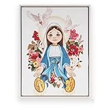 Quadro religioso DRW Quadro della Vergine Miracolosa per bambini con cornice 42x32x2 cm