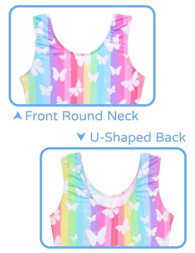 Image of Snowheart Girls Bathing Suit Toddler Swimsuit Girl Hawaiian Floral Ruffle One-Piece Breathable Swimwear 4-10T