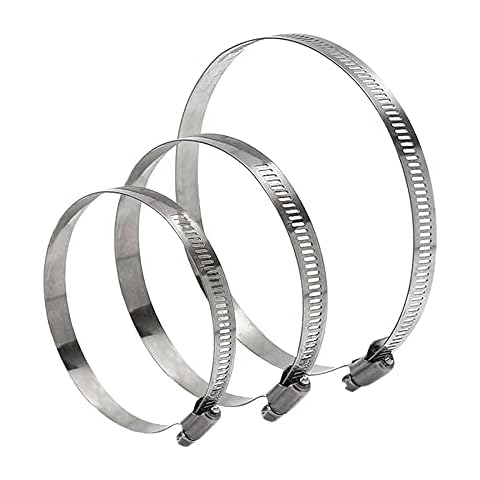 YOFASEN 12Pcs Hose Clamp - Adjustable Hose Clips 6-165mm Range Stainless Steel Worm Drive Pipe Clips Water Gas Silicone Tube Automotive Applications, 33-57mm Cover