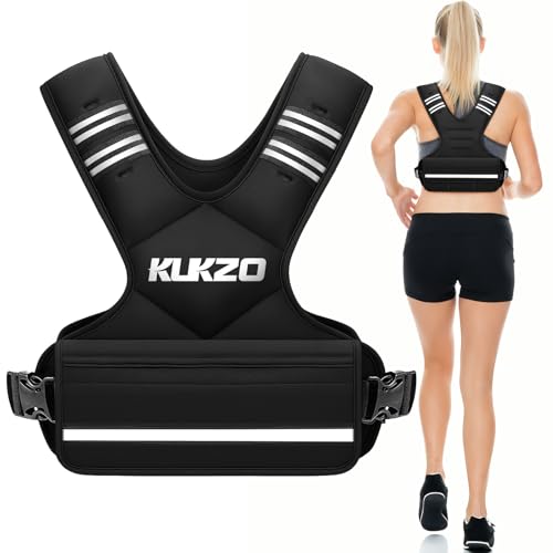 Image of Adjustable Weighted Vest Women /Men, 6-12lb /12-18lb /20-32lb Weight Vest with 6 Ironsand Weights for Strength Training Rucking Running Walking Fitness Workout