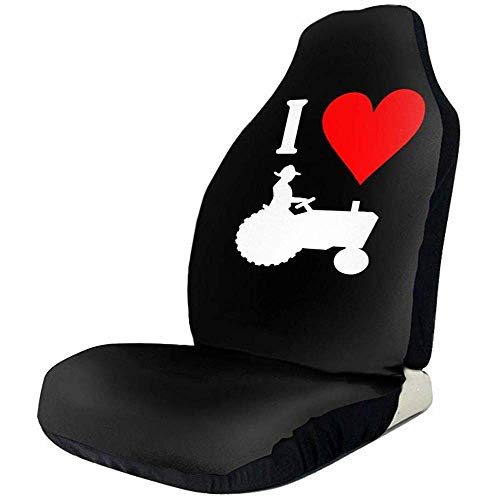 fingww Fundas De Asiento De Carro I Heart Tractor Fundas para Asientos De Automóviles Pistas De Neumáticos Flexibles Accesorios para Asientos...