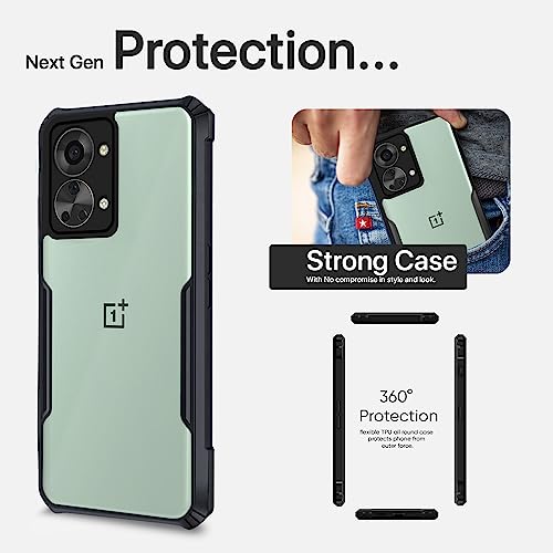 Image of Pikkme OnePlus Nord 2T 5G Back Cover | Crystal Clear Transparent Back | Ultra Hyrbid | Full Camera Protection | Raised Edge | Bumper Back Case OnePlus Nord 2T 5G (Plastic, Black)