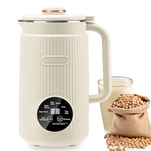 JAOUI Nussmilchmaschine 1200ml Automatische Sojamilch Maschine 8-in-1 Hafermilch Maschine für selbstgemachte Pflanzenmilch Hafer Soja milchfreie Getränke mit Timer und Warmhaltefunktion