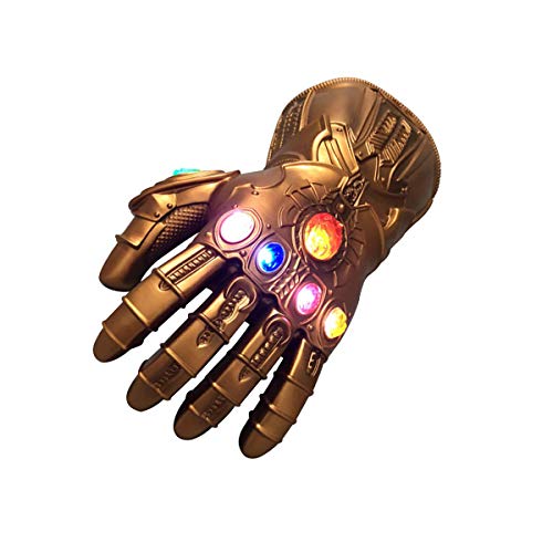 Kids Infinity War Gauntlet Portable Electronic Arm LED Light PVC Thanos Glove Toys Gift for Halloween Decorations Party Rose Gold