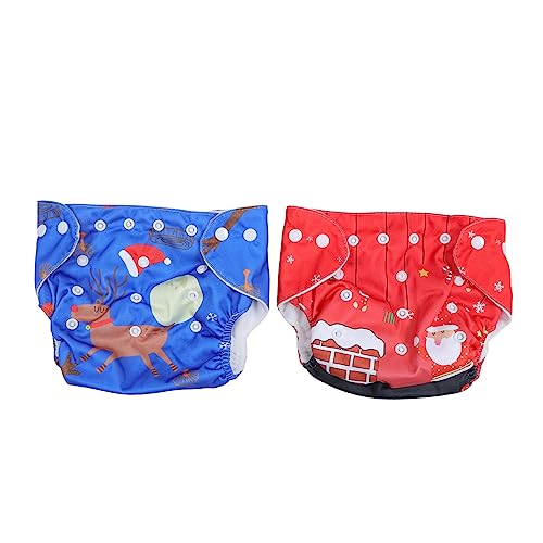 IWOWHERO Infant Christmas Diapers Set 2-Pack of Soft Cotton Briefs Adorable Christmas Themes Newborn Training Pants