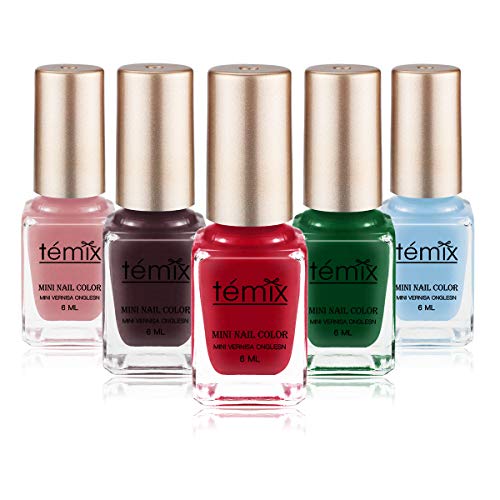 Fercaish Bright Non Toxic Nail Polish Set 5 Bottles Lasting and No Fading Unpeelable Quick Dry Nail Polish