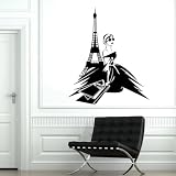 ELOIR Sticker mural auto-adhésif pour fille tour de Paris tour de France autocollant en vinyle pour chambre à coucher magasin centre commercial marché art mural