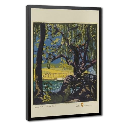 Impression sur toile Live Oak Gustave Baumann, tableau nature pour salon 30x45cm