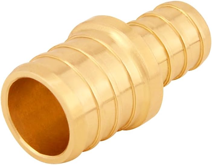 Uenede 15PCS LF Brass 3/4 to 1/2 Inch PEX Reducer Coupling Barb Crimp Pipe Tube Fitting Kit (5PCS Straight + 5PCS Elbow + 5PCS Tee)