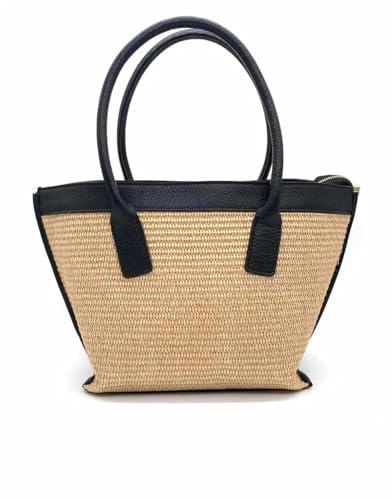 Sac en cuir véritable et rafia EGITTO pour vos sorties estivales chic