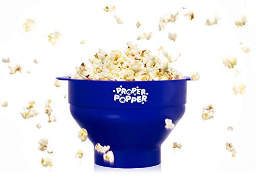 Image of The Original Proper Popper Microwave Popcorn Popper, Silicone Popcorn Maker, Collapsible Bowl BPA Free & Dishwasher Safe - (Blue)