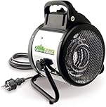 BioGreen Elektro-Gewächshausheizung Palma mit manuellem Thermostat | IPX4 spritzwassergeschützt, energiesparend | 163 m³/h Luftumwälzung | 2000 Watt
