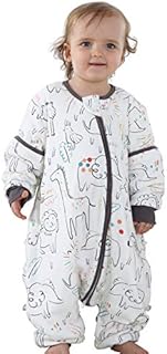 Chilsuessy Sleeping Bag with Feet, 2.5 Tog Sleeping Bag Baby, Removable Sleeves,Toddler Sleeping Bag with Legs, Baby Sleeping bag Winter, Toddler Sleep Sack, Animals/2.5 Tog, 70/1-2 years