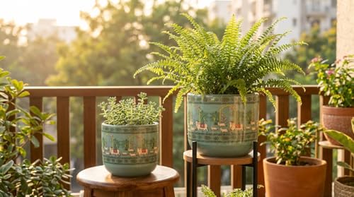Image of Terracotta Planters Combo of 2, Komala Pair | Flower Pots for Home Decor