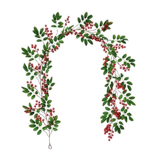 Simulación Decoración de la Planta Garland Red Berry Berry Artificial Garland Xmas Coronitas Colgantes para el Estilo de la Chimenea 3