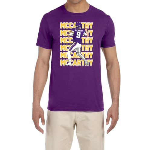 Purple Minnesota JJ McCarthy Text Pic T-Shirt