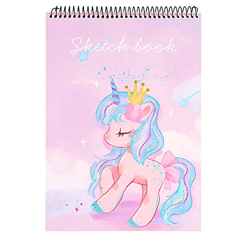 Sketch Book, 100 Pages (50 Sheets), Spiral Bound Artist Sketch Pad, Durable Acid Free Drawing Paper for Drawing, Painting, Sketching or Doodling