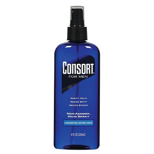Hair Spray, Non-Aerosol, Extra Hold, Unscented 8 fl oz (237 ml) By Consort For Men(Pack of 4)