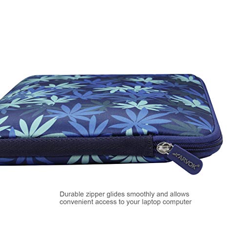 Image of Arvok 13-14 Inch Laptop Sleeve Case /Water-Resistant Neoprene Notebook Computer Pocket Tablet Briefcase Carrying Bag /Pouch Skin Cover for HP /Dell /Lenovo /Asus /Acer, Dark Blue Maple Leaf