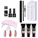 QCdeSoulBLV Gel Nail Kit, 11PCS Poly Nail Gel Kit Extension with UV Light Polish Starter All in One Suitable for Beginner DIY at Home (NO. 03)