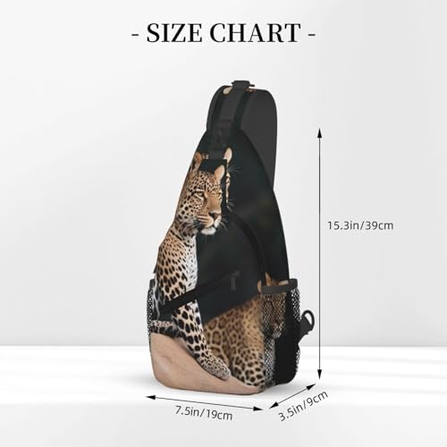 Bolso sling unisex negro tipo chest bag miniatura 2