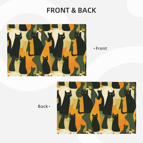 Set de table lavable imprimé chat abstrait 30,5 x 45,7 cm double résistant - 5