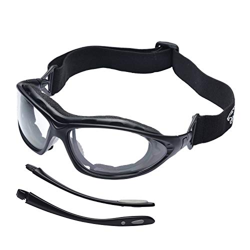 Preisvergleich Produktbild SAFEYEAR Schutzbrille Sicherheitsbrille Arbeitsbrille - SG002BK mit Kratzfester Scheibe von Anti-Beschlag mit Sehstärke (+2.0, Schwarz) Ballistische Revision