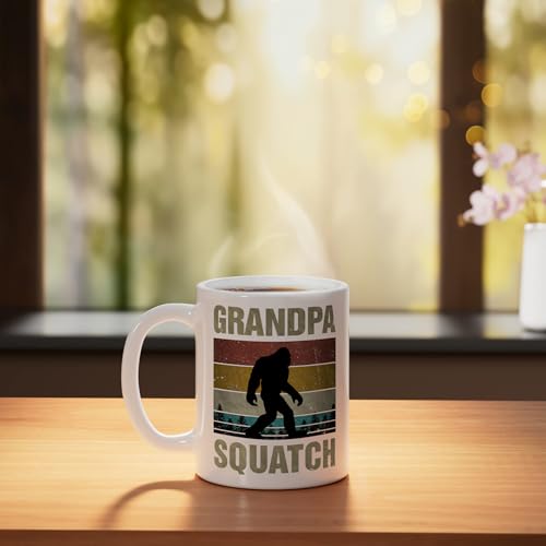 Taza de cerámica blanco 11 onzas Grandpa Squatch miniatura 3