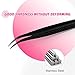 TDANCE Lash Tweezers for Eyelash Extensions, Diamond Grip Isolation Fiber Tip Lash Tweezers, Stainless Steel Lash Extension Tweezers(Black-06)