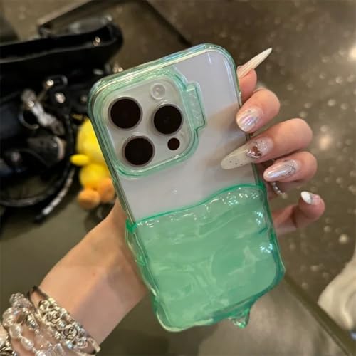 Coque iPhone 14 transparente verte à motif glace 3D pour vos sorties