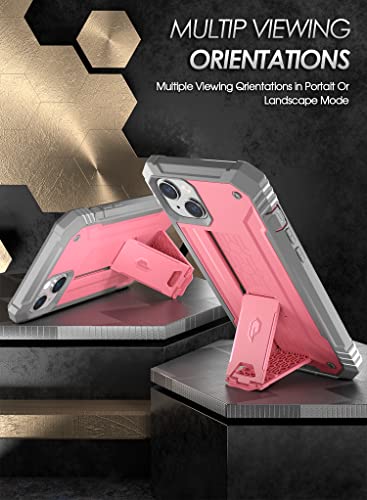 Coque iPhone 14 antichoc pour éviter les bris d'écran avec support rose