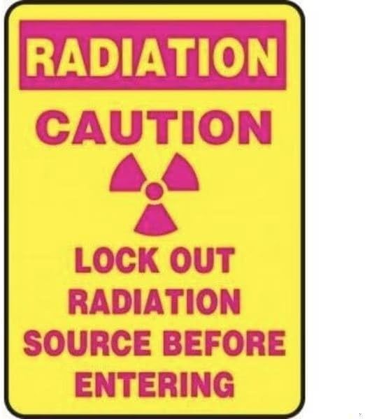 Radiation & Laser Sign, 14 in H x 10 in W, Aluminum, Mfr: MRAD911VA-A