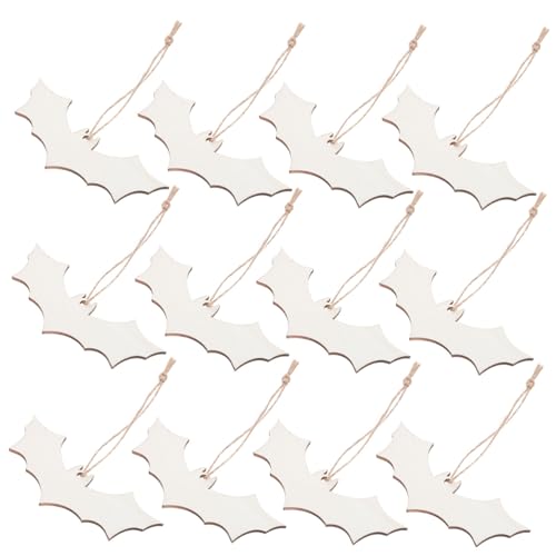 iplusmile 50piezas Murciélagos De Halloween De Madera Sin Terminar Adornos De Madera con Forma De Murciélago para Pintar Manualidades De Halloween Colgantes Decoración del Hogar para Fiestas