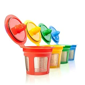 4 Reusable K Cups for Keurig – Universal Fit 1.0 & 2.0 Keurig Coffee Makers – 4 Colors Refillable Kcups Coffee Filters for all Keurig Brewers Family