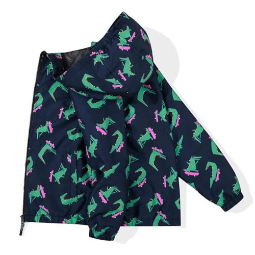 Image of SUNDAY ROSE Boys Windbreaker Jacket Hooded Lightweight Windroof Water-resistant Outdoor Coats for Kids