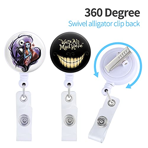 Jupswan Badge Reels Holder Retractable With Clip For Nurse Women Cute Funny Fun Cool Anime Cartoon Character Nursing Doctor Medical Alligator Clip Work Name Id Badge #TOP1
