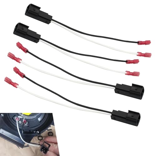 GRANDI Audio Speaker Wiring Harness 12V Speaker Cable Socket Harness Adapter Plug-and-Play Speaker Harness Connector Compatible with Ford Focus Chevrolet Mazda (Black)
