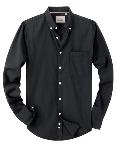 J.VER Schwarzes Hemd Herren Regular Fit Businesshemd Casual Herrenhemden Langarm Männer Knopfleiste Button Down Freizeithemd Bügelleichtes Shirt,Schwarz,L J.VER Schwarzes Hemd Herren Regular Fit Businesshemd Casual Herrenhemden Langarm Männer Knopfleiste Button Down Freizeithemd Bügelleichtes Shirt,Schwarz,L