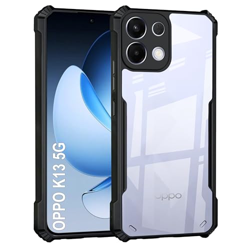 Image of Amazon Brand - Solimo Back Case Cover for Oppo K13 5G | Compatible for Oppo K13 5G Back Cover | Clear Case with Camera Protection | (TPU + PC | Matte Black)