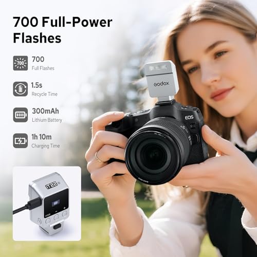Image of Godox iT22 iT22-N Flash for Nikon, Mini TTL Flash with Intuitive Screen, 1.5s Recycle, 700 Full Power Flashes, USB-C Charge, Built-in Battery, GODOX iT22N iT22 N Pocket Flash Speedlight (Silver)