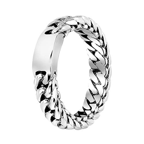 Preisvergleich Produktbild Lucardi - Edelstahlring Gourmet-Kettenglied - für Damen - Stahl