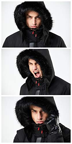 Ween Charm Men'S Warm Parka Ski Jacket Water Resistant Puffer Jacket Long Winter Coat With Removable Faux Fur Hood thumb #5