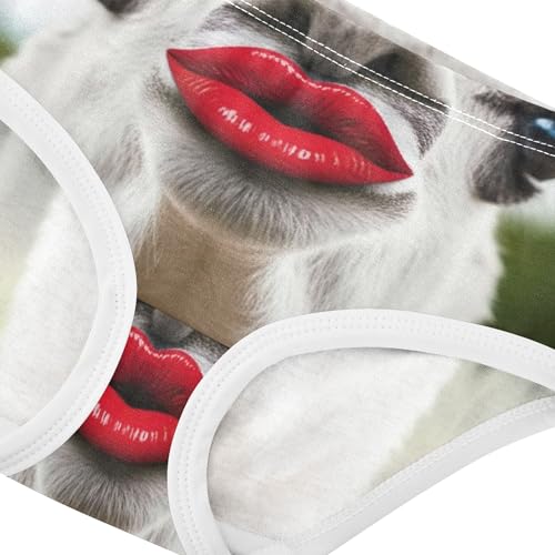 Cotton Toddlers Underwear Floral Funny Llama Red Lips Panties for Girl Print Undies Kids Briefs 2t4